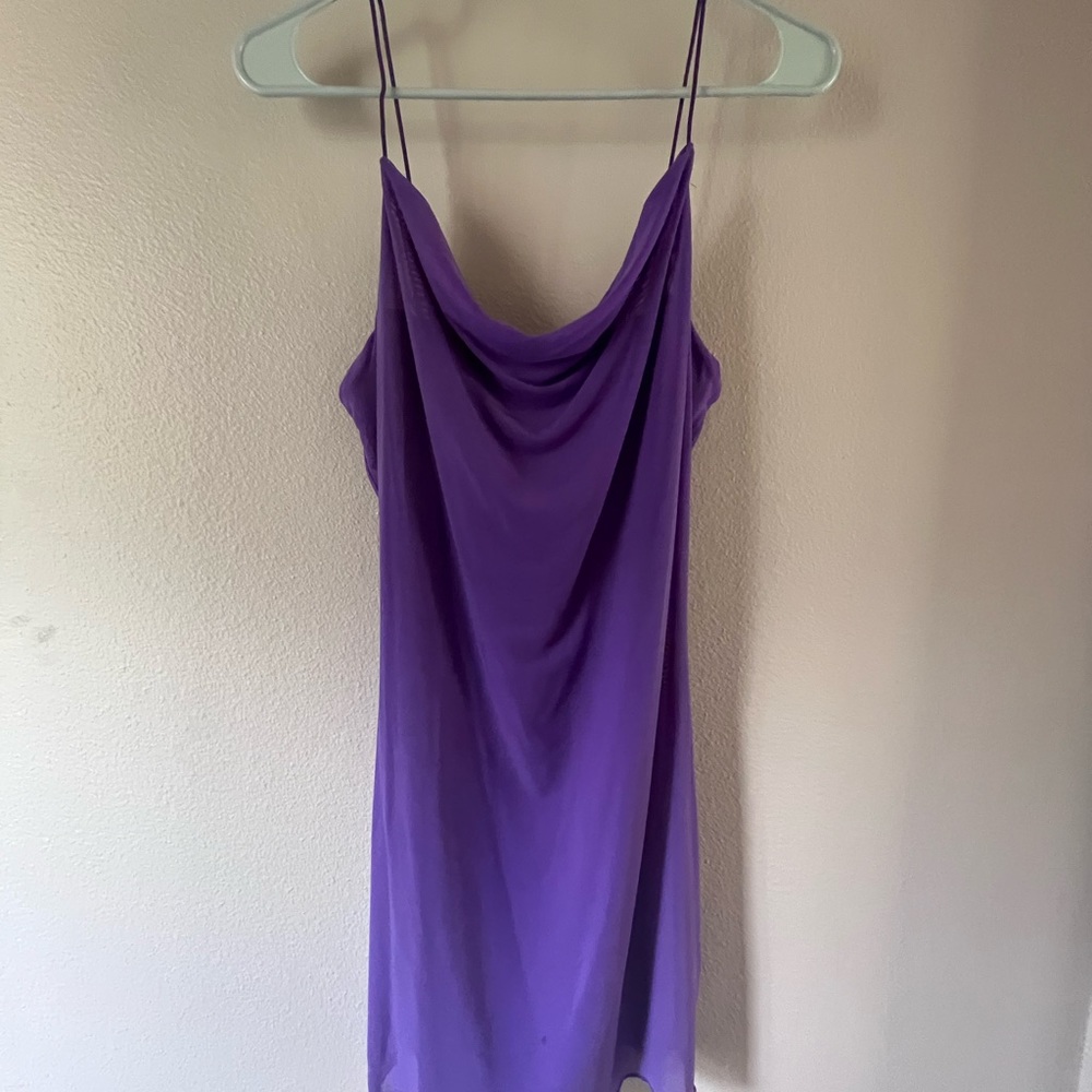 Purple spaghetti strap dress